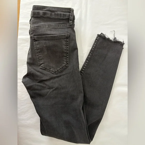 #334 FREE PEOPLE Retail $98 Stevie High Rise Skinny Jeans Sz 26 Black - Picture 5 of 6